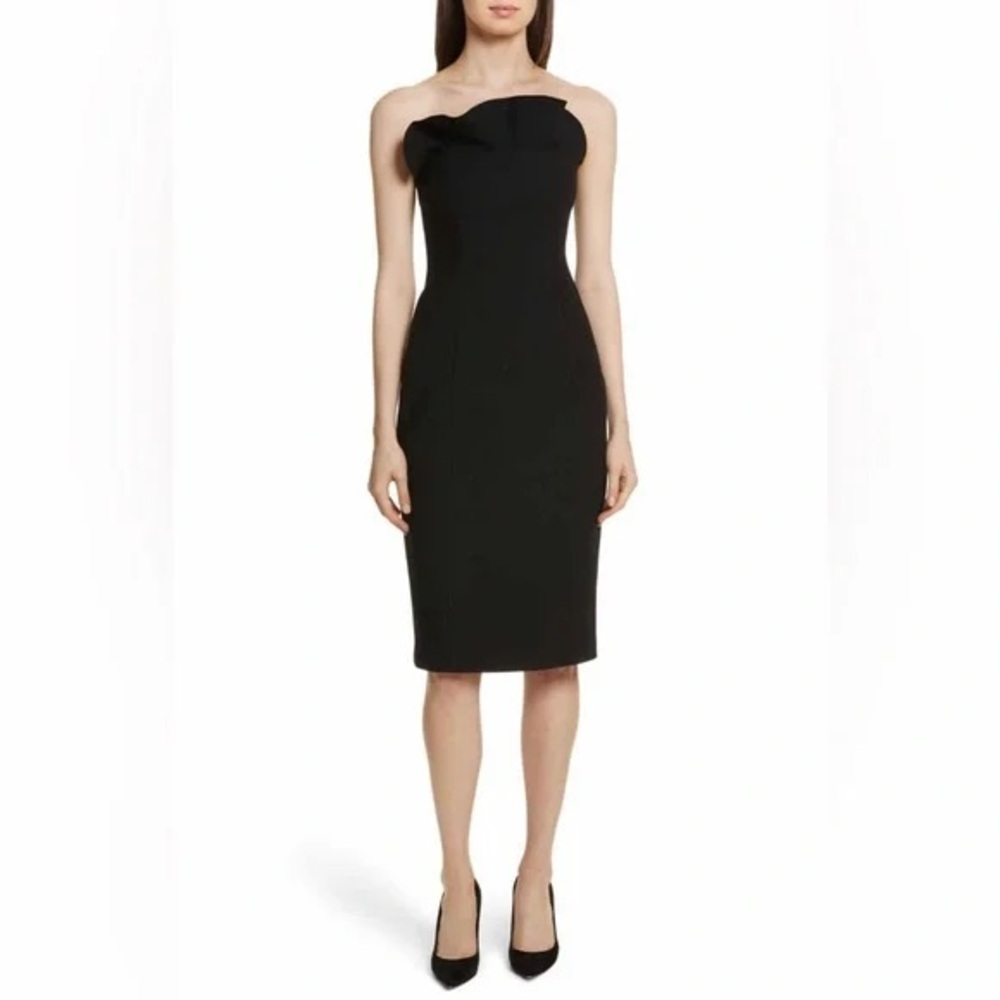 Cinq à Sept Marceau silk velvet strapless cocktail dress